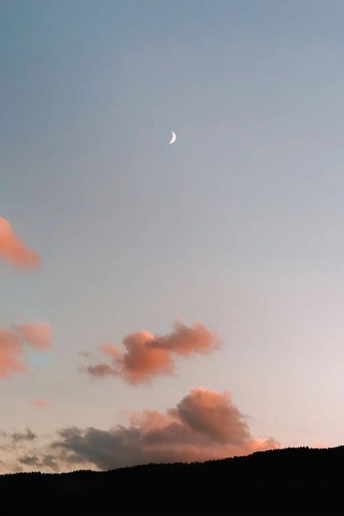 Moonrise On A Pastel Sky In Italy by Michael Schauer wall art