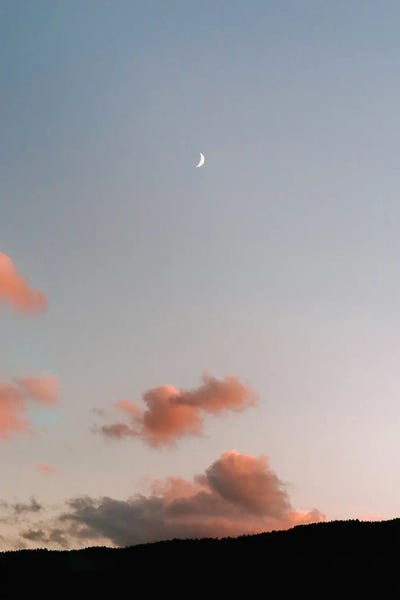 Michael Schauer: Moonrise On A Pastel Sky In Italy by Michael Schauer