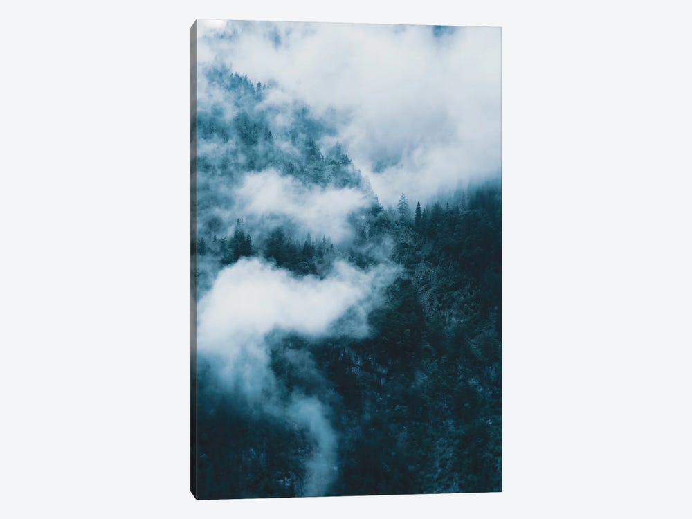 Surreal Forest In The Mountains With Sweeping Clouds by Michael Schauer 1-piece Canvas Print