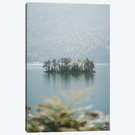 Forest Island In A Mountain Lake Canvas Print #SCE41} by Michael Schauer Canvas Wall Art