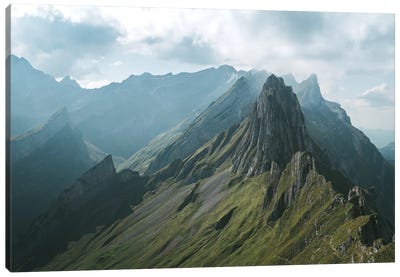Swiss Mountain Peak In Appenzell Canvas Art Print - Michael Schauer