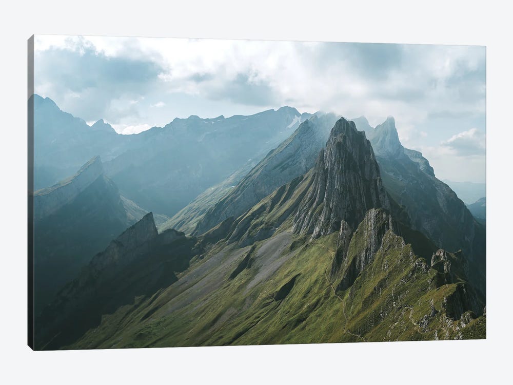 Swiss Mountain Peak In Appenzell by Michael Schauer 1-piece Canvas Wall Art