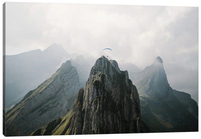 Flying Mountain Explorer In Switzerland Canvas Art Print - Switzerland Art