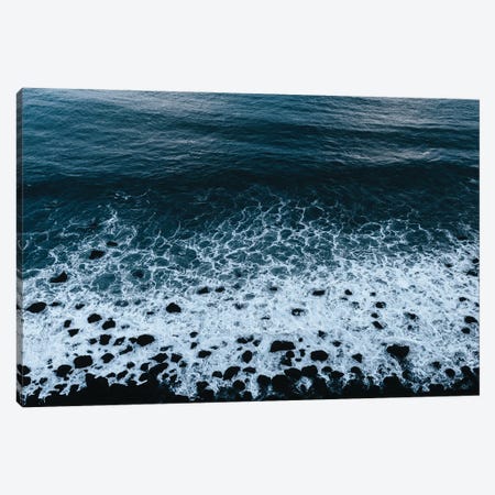 Water And Waves Coming On To A Black Beach In Iceland Canvas Print #SCE56} by Michael Schauer Canvas Art