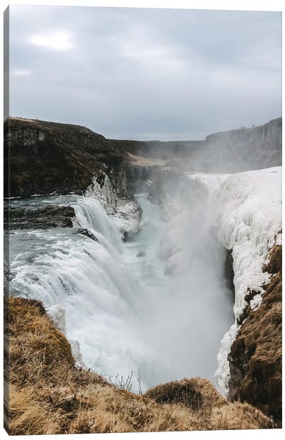 Gullfoss Waterfall In Iceland During Winter Canvas Art Print - Michael Schauer