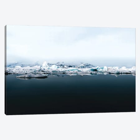 Ethereal Iceland Glacier Lagoon On A Calm Lake With Perfect Reflection Canvas Print #SCE66} by Michael Schauer Canvas Print