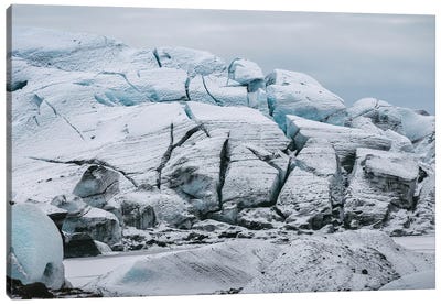 Frozen Glacier In Iceland Canvas Art Print - Glacier & Iceberg Art