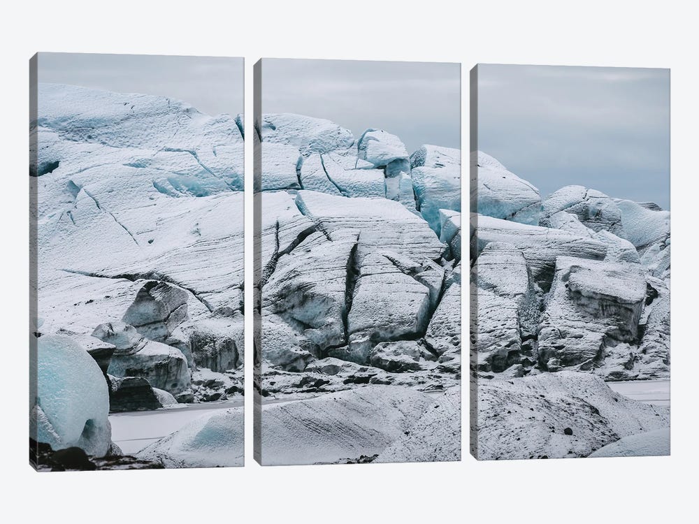 Frozen Glacier In Iceland by Michael Schauer 3-piece Art Print