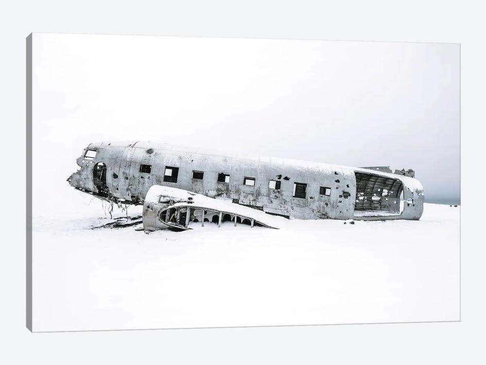 Minimalist Plane Wreck In Iceland by Michael Schauer 1-piece Art Print