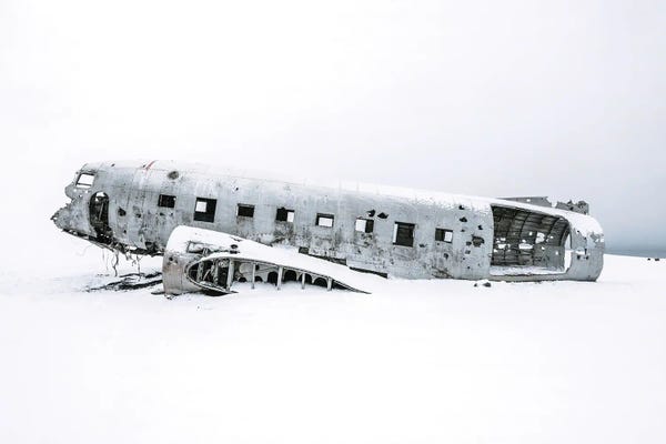 Iceland: Minimalist Plane Wreck In Iceland by Michael Schauer