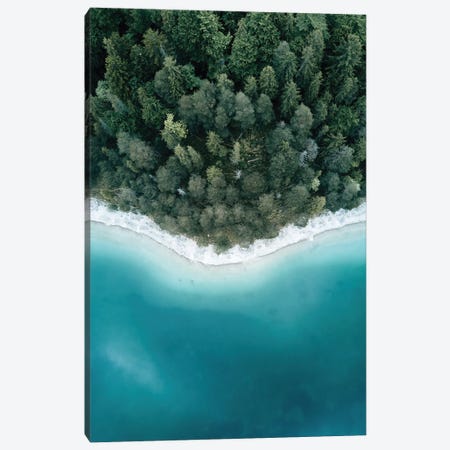 Calm Forest Lake - Green And Blue Symmetry Canvas Print #SCE71} by Michael Schauer Art Print