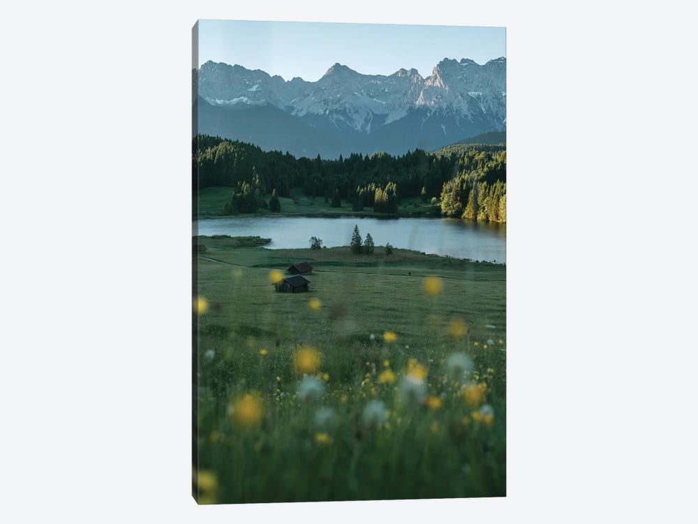 Calm Mountain Lake Meadow During Sunrise by Michael Schauer 1-piece Canvas Print