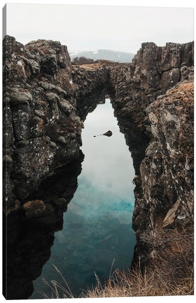 Thingvellir National Park In Iceland With A Perfect Reflection Canvas Art Print - Michael Schauer
