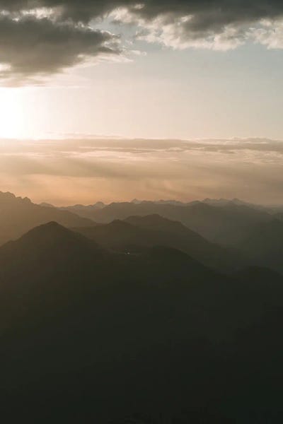 Michael Schauer: Mountain Sunrise Layers by Michael Schauer