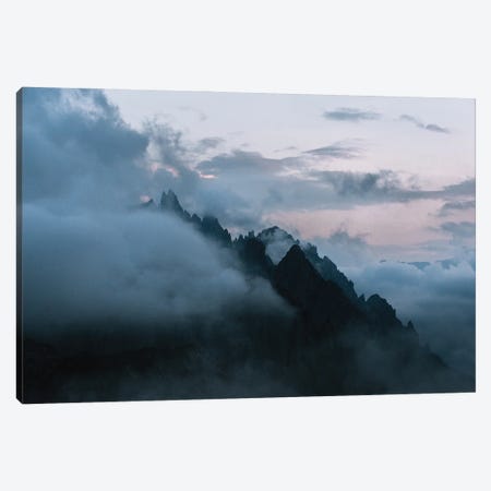 Dolomites Mountains Sunset Covered In Clouds Canvas Print #SCE84} by Michael Schauer Canvas Print