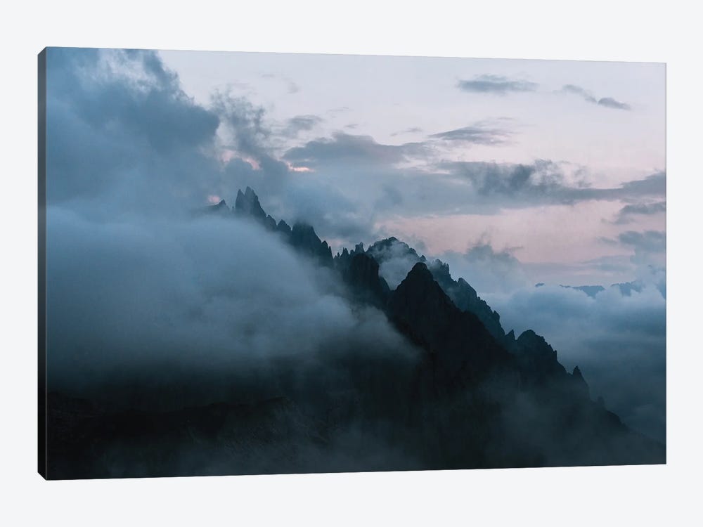 Dolomites Mountains Sunset Covered In Clouds by Michael Schauer 1-piece Canvas Artwork