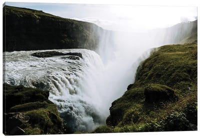 Gullfoss Waterfall In Iceland Canvas Art Print - Iceland Art