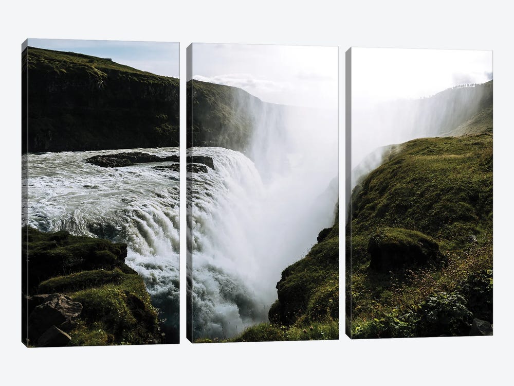 Gullfoss Waterfall In Iceland by Michael Schauer 3-piece Art Print