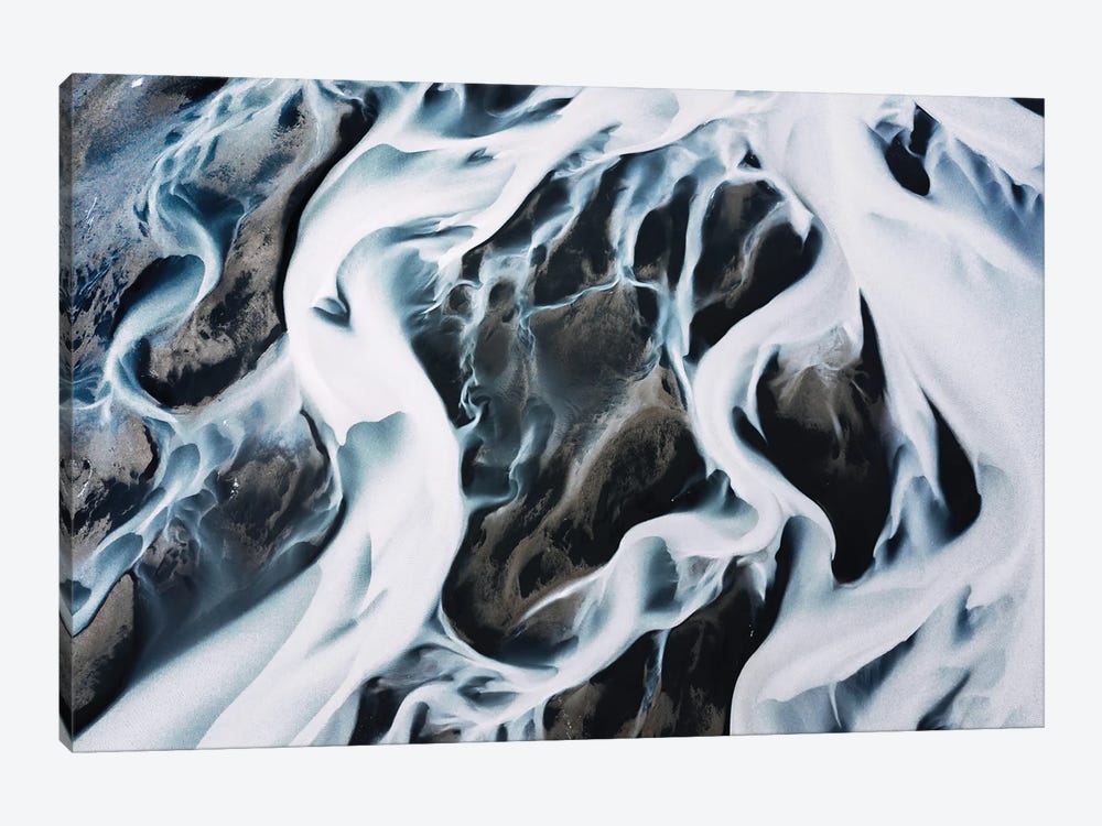 Glacial Rivers In Iceland From Above by Michael Schauer 1-piece Canvas Art Print