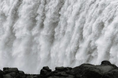 Roaring Dettifoss Waterfall In Iceland - Black And White by Michael Schauer framed wall art