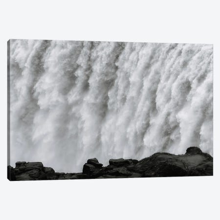 Roaring Dettifoss Waterfall In Iceland - Black And White Canvas Print #SCE93} by Michael Schauer Canvas Art Print