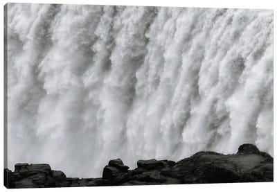 Roaring Dettifoss Waterfall In Iceland - Black And White Canvas Art Print - Michael Schauer
