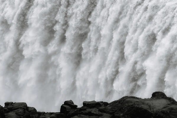 Iceland: Roaring Dettifoss Waterfall In Iceland - Black And White by Michael Schauer
