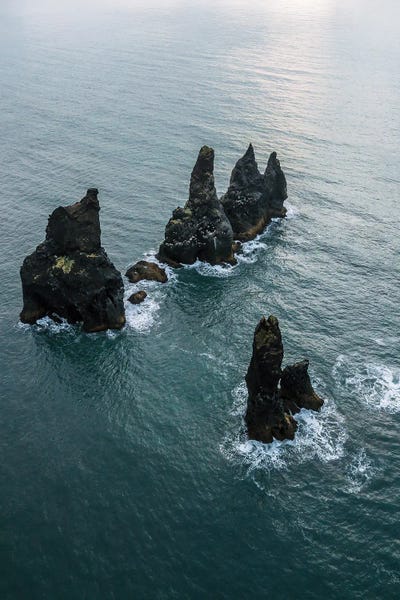 Iceland: Sea Stacks On Vík Black Sand Beach In Iceland by Michael Schauer