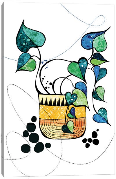 Pothos In A Pot Canvas Art Print - Soul Curry Art & Illustrations
