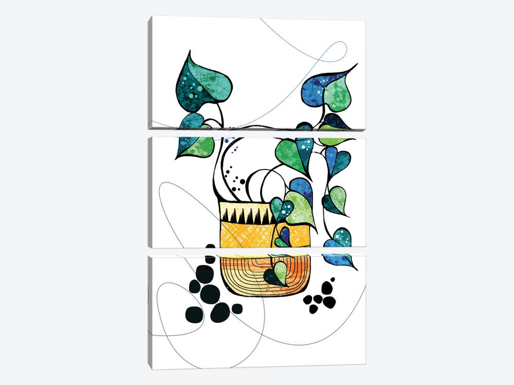 Pothos In A Pot by Soul Curry Art & Illustrations 3-piece Canvas Artwork