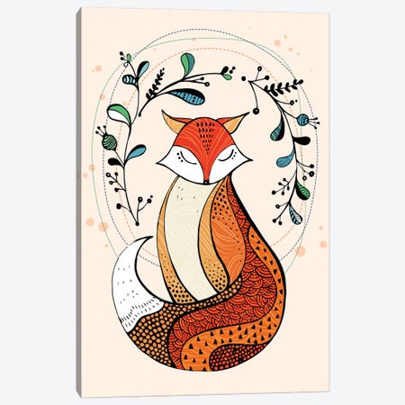 Snow Fox Canvas Print #SCI39} by Soul Curry Art & Illustrations Art Print