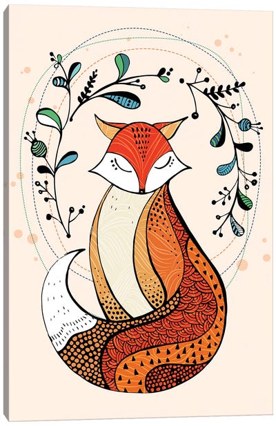 Snow Fox Canvas Art Print - Soul Curry Art & Illustrations