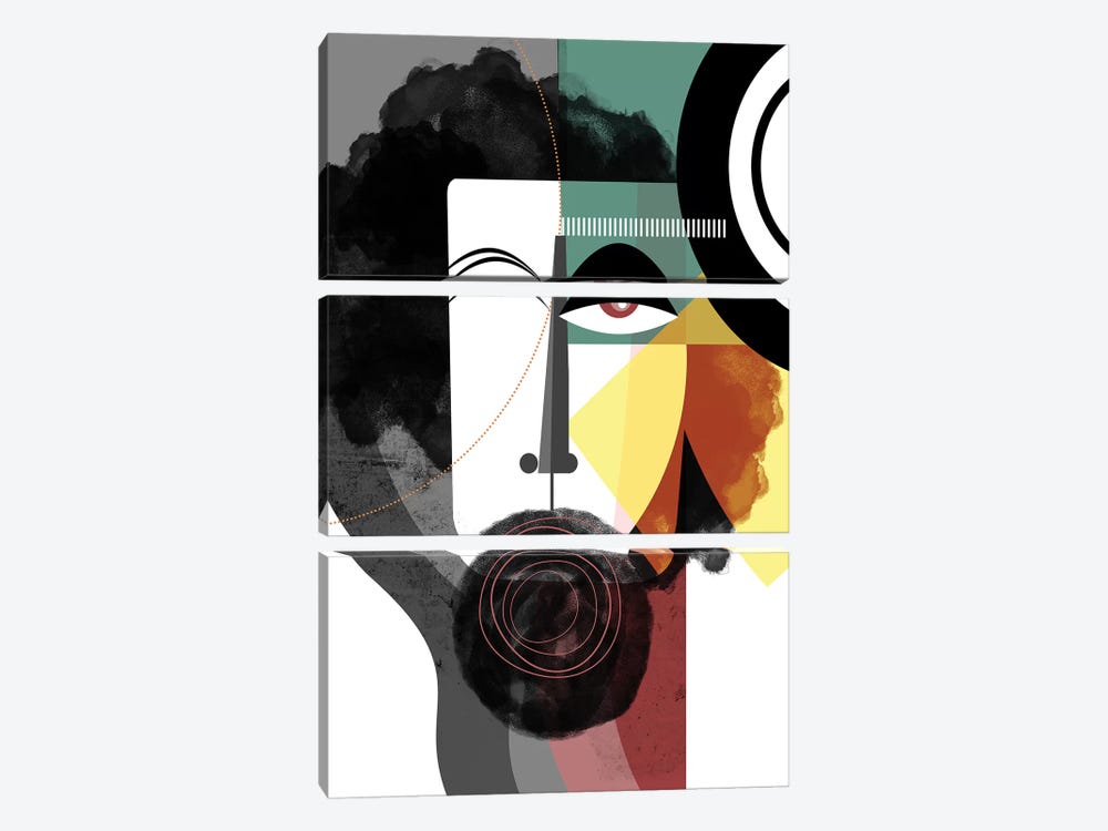 Bearded Man by Soul Curry Art & Illustrations 3-piece Art Print