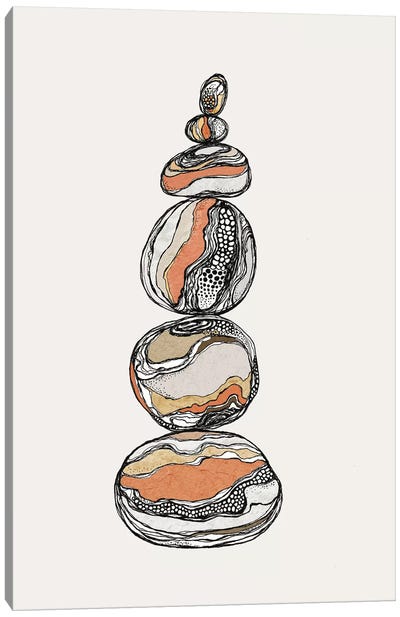 Stacked Rocks Canvas Art Print - Zen Garden