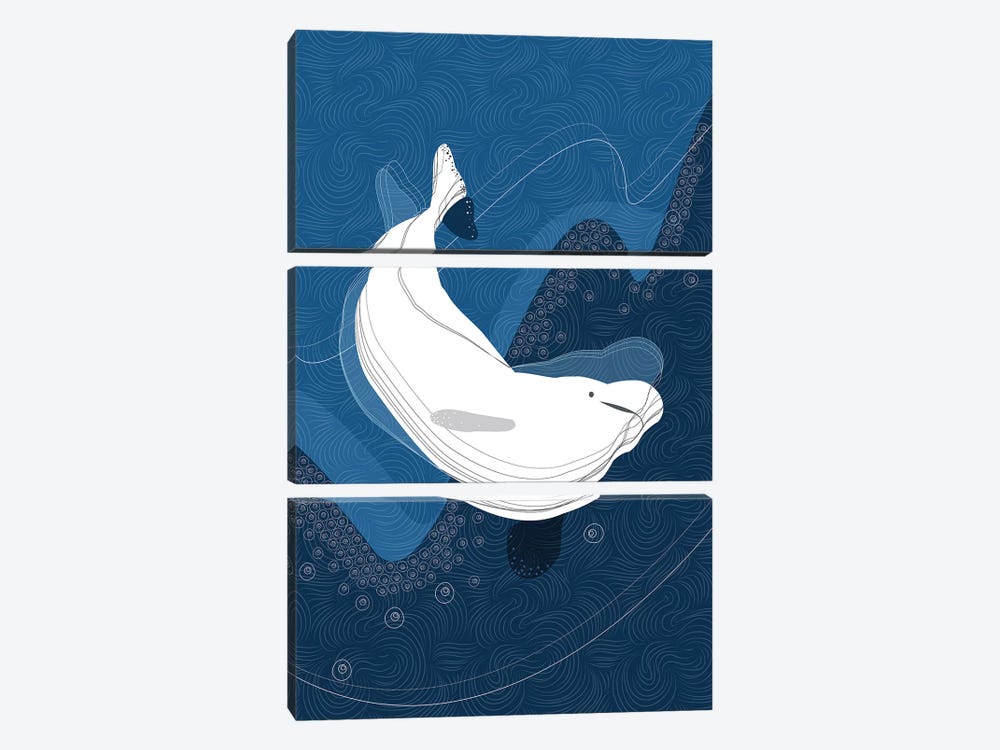 Beluga by Soul Curry Art & Illustrations 3-piece Canvas Artwork