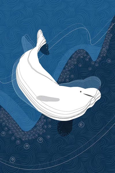 Kids Ocean Life Art: Beluga by Soul Curry Art & Illustrations