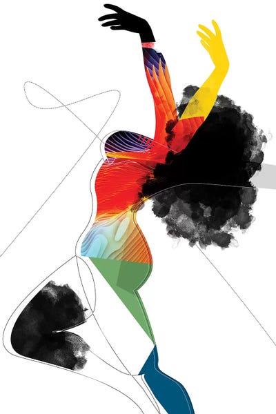 Mid-Century Modern Living Room: Vivid - Liberated by Soul Curry Art & Illustrations