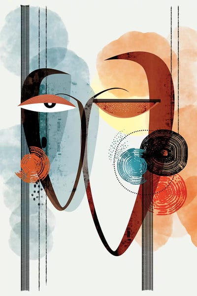 Mid-Century Modern Living Room: Intertwined by Soul Curry Art & Illustrations