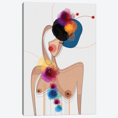 Nude in a Fascinator Hat Canvas Print #SCI70} by Soul Curry Art & Illustrations Canvas Art Print