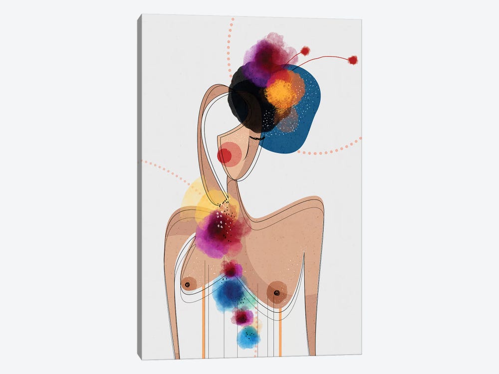 Nude in a Fascinator Hat by Soul Curry Art & Illustrations 1-piece Canvas Art Print