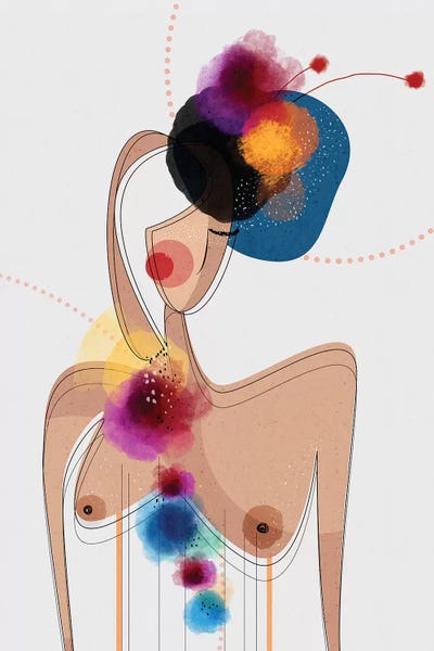 Circular Abstract: Nude in a Fascinator Hat by Soul Curry Art & Illustrations