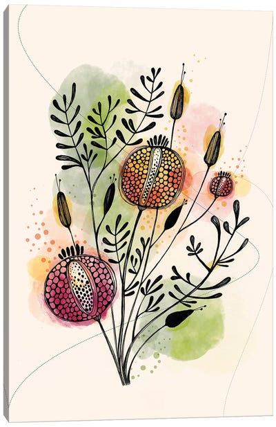 Poppy Blooms Canvas Art Print - Soul Curry Art & Illustrations