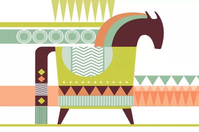 Dala Horse by Soul Curry Art & Illustrations canvas print