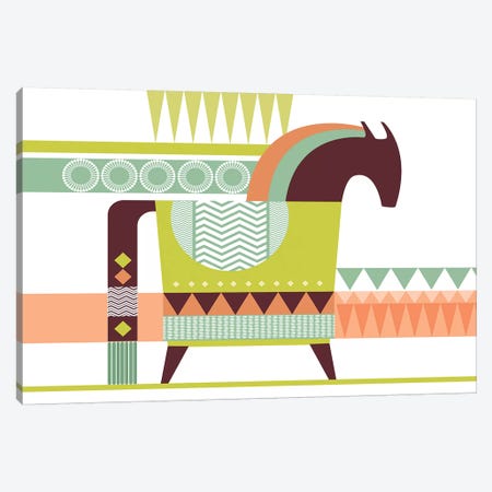 Dala Horse Canvas Print #SCI9} by Soul Curry Art & Illustrations Canvas Wall Art