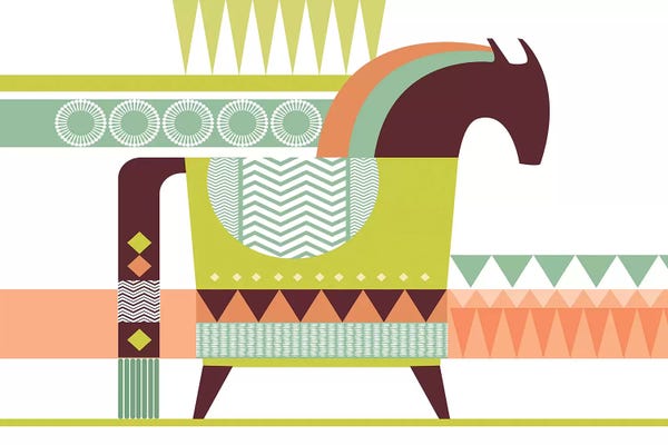 Mid-Century Modern Animals: Dala Horse by Soul Curry Art & Illustrations