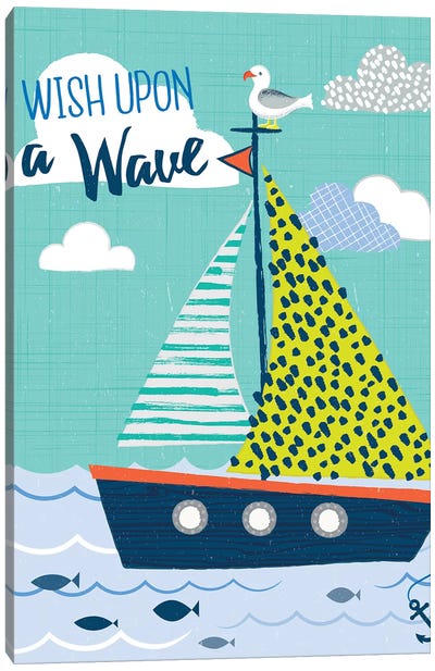 Let's Sail Away I Canvas Art Print - Kids Nautical Art