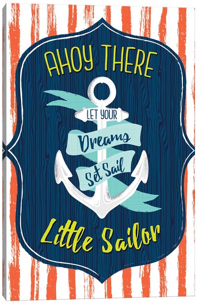 Let's Sail Away II Canvas Art Print - Kids Nautical Art