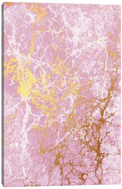 Pink Marble Canvas Art Print - Gold & Pink Art
