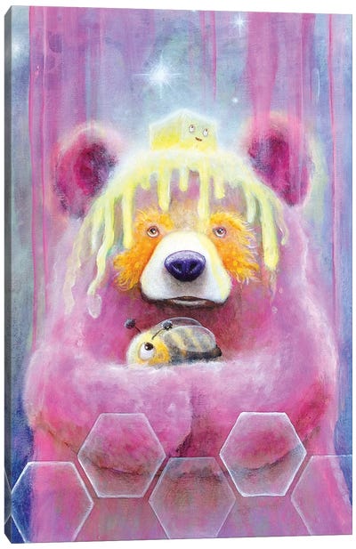 Honey Butter Bee Bear Canvas Art Print - Funky Art Finds