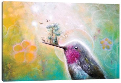 Symbiosis Canvas Art Print - Hummingbird Art